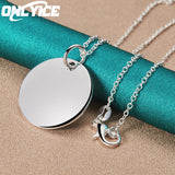 925 Sterling Silver Round Pendant Necklace 16-30 Inch Chain Christmas