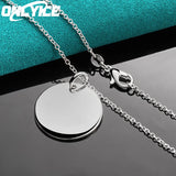 925 Sterling Silver Round Pendant Necklace 16-30 Inch Chain Christmas