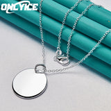 925 Sterling Silver Round Pendant Necklace 16-30 Inch Chain Christmas