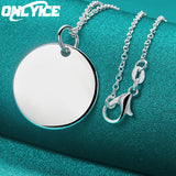 925 Sterling Silver Round Pendant Necklace 16-30 Inch Chain Christmas