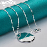 925 Sterling Silver Round Pendant Necklace 16-30 Inch Chain Christmas