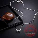 925 Silver Three Square Necklace Geometric Pendant for Women