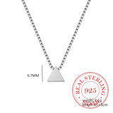 925 Silver Triangle Necklace Geometric Pendant Small Fresh Design