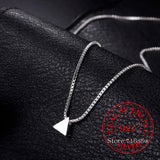 925 Silver Triangle Necklace Geometric Pendant Small Fresh Design