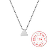925 Silver Triangle Necklace Geometric Pendant Small Fresh Design