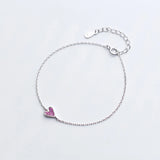 Charming Heart Bracelets & Bangles 925 Sterling Silver Jewelry