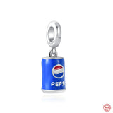 Europe Cola Love Beads Pendant Sterling Silver Dangle Charm