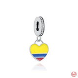 Europe Cola Love Beads Pendant Sterling Silver Dangle Charm