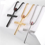 Crystal Cross Pendant Necklace European Charm Chain