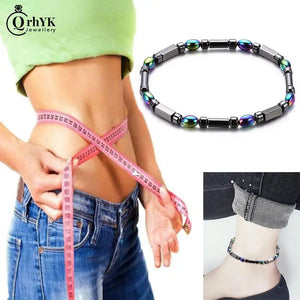 Hematite Stone Weight Loss Anklet Magnetic Beads Bracelet