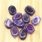 20pcs Amethyst Irregular Pendants for Women Jewelry Necklace Making