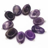 20pcs Amethyst Irregular Pendants for Women Jewelry Necklace Making