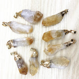 Natural Stone Citrine Crystal Pendant Necklace Reiki 6pcs