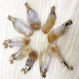 Natural Stone Citrine Crystal Pendant Necklace Reiki 6pcs
