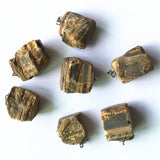 Raw Ore Pendants Necklace Tourmaline Gray Agates Lapis Lazuli Roses Quartz 6pcs