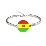 Flag Map Bracelet Belize Botswana Spain Bolivia Gem Bracelet Female Jewelry