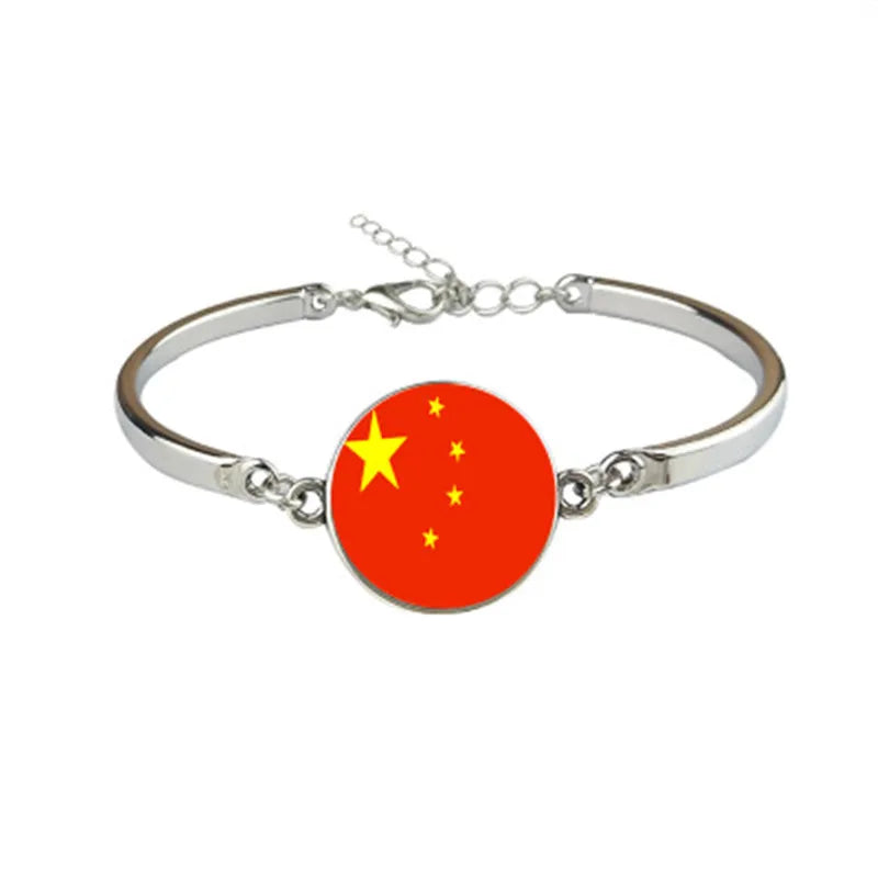 Flag Map Bracelet Belize Botswana Spain Bolivia Gem Bracelet Female Jewelry