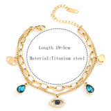 Hot Lucky Devil's Eye Round Austrian Crystal Women Charm Bracelet