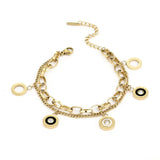 Hot Lucky Devil's Eye Round Austrian Crystal Women Charm Bracelet