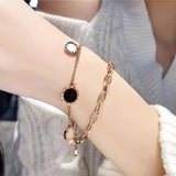 Hot Lucky Devil's Eye Round Austrian Crystal Women Charm Bracelet