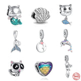 Mermaid Bead Pendant Dangle Charm 925 Bracelet Girl Jewelry