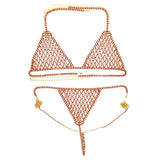 Rhinestone Bikini Body Harness Set Crystal Lingerie Bra Thong