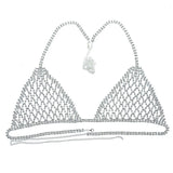 Rhinestone Bikini Body Harness Set Crystal Lingerie Bra Thong
