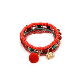 Bohemian Style Christmas Series Bracelet with Beads Pendant