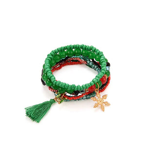 Bohemian Style Christmas Series Bracelet with Beads Pendant