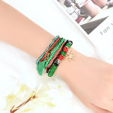 Bohemian Style Christmas Series Bracelet with Beads Pendant