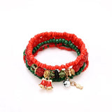 Bohemian Style Christmas Series Bracelet with Beads Pendant