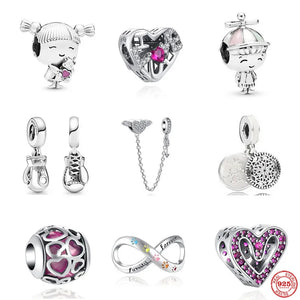 Love Bead Pendant Dangle Charm for 925 Bracelet Necklace
