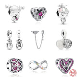 Love Bead Pendant Dangle Charm for 925 Bracelet Necklace