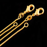 18K Snake Chain Necklaces for Women Men 16-30 Inches