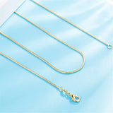 18K Snake Chain Necklaces for Women Men 16-30 Inches