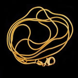 18K Snake Chain Necklaces for Women Men 16-30 Inches