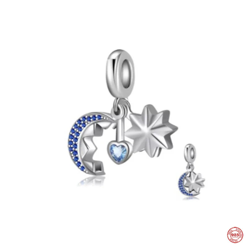 Starry Sky Beads Pendant Dangle Charms for Silver Bracelet