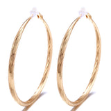 Large Hoop Clip on Earrings for Women Non Pierced Round Earring