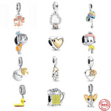925 Silver Family Easter Egg And Motorcycles Charm Bead for Bracelet DIY