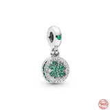925 Silver Cactus Pendant Panda Charm Beads Bracelet DIY Jewelry