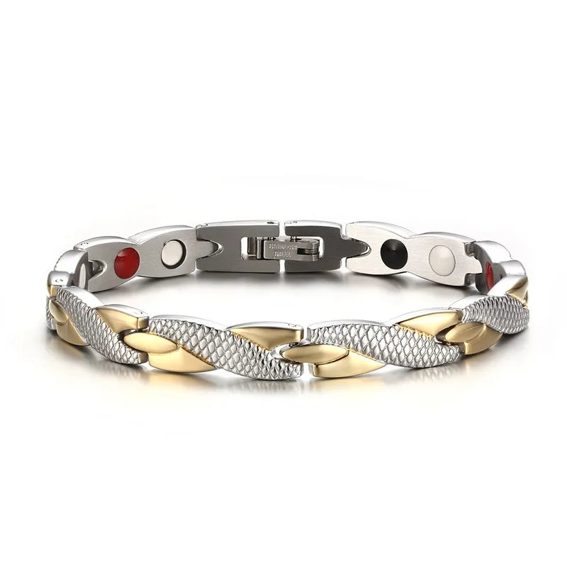 Twisted Magnet Health Bracelet - Stainless Steel Unisex Jewelry