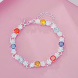 Noble 925 Sterling Silver Crystal Bracelet Women Jewelry