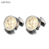 Steampunk Gear Watch Movement Cufflinks for Men's Wedding