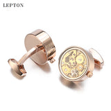 Steampunk Gear Watch Movement Cufflinks for Men's Wedding