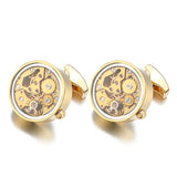 Steampunk Gear Watch Movement Cufflinks for Men's Wedding