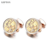 Steampunk Gear Watch Movement Cufflinks for Men's Wedding