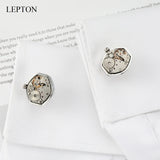 Steampunk Gear Watch Movement Cufflinks Stainless Steel