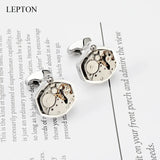 Steampunk Gear Watch Movement Cufflinks Stainless Steel