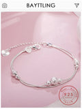 Elegant S925 Silver Double Layer Bead Bracelet for Women