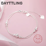 Elegant S925 Silver Double Layer Bead Bracelet for Women
